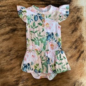 Posh Peanut Ruffled Cap Sleeve Twirl Skirt Bodysuit